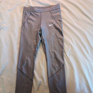 NIKE GRAY LEGGINGS FULL-LENGTH WITH POCKETS AND DRAWSTRING WAISTBAND